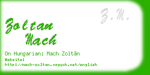 zoltan mach business card